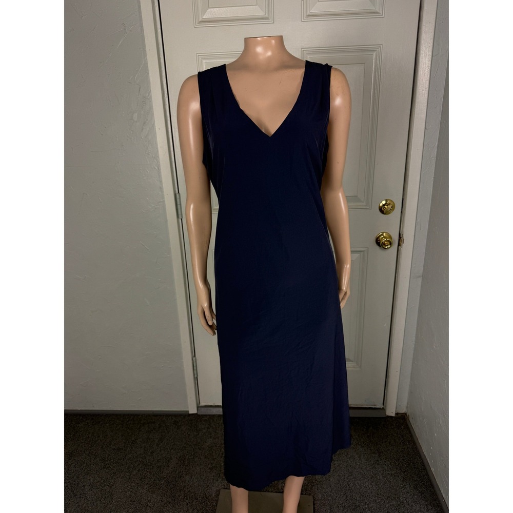 Title Nine Women's Dress XL Athletic Pocket Granola Sleeveless Tie V neck HH15